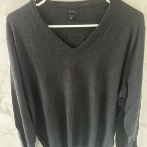 J. Crew Men's Charcoal V-Neck Sweater